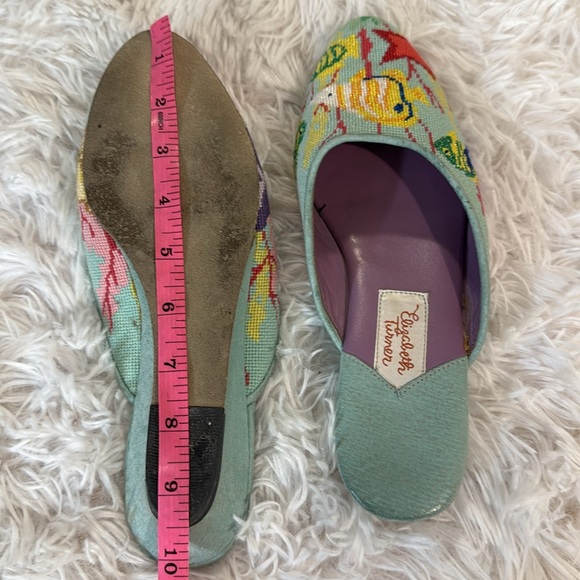 Vintage  elizabeth turner embroidered tropical print mules size 7 - Picture 6 of 7